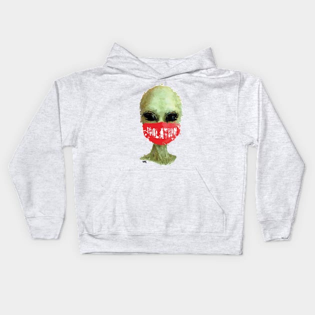 Alien quarantined Kids Hoodie by Without A Face